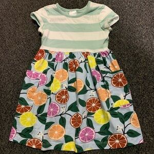 Hanna Andersson girl size 4 citrus print spring dress with pockets